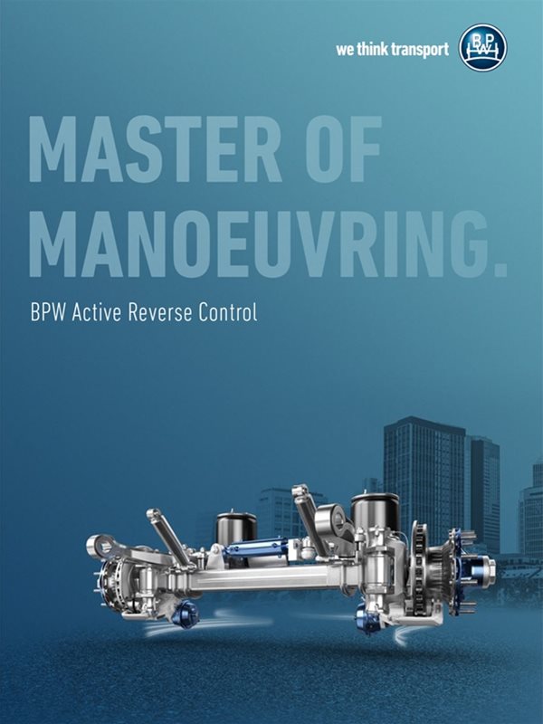 A poster with a BPW active reverse control steering system